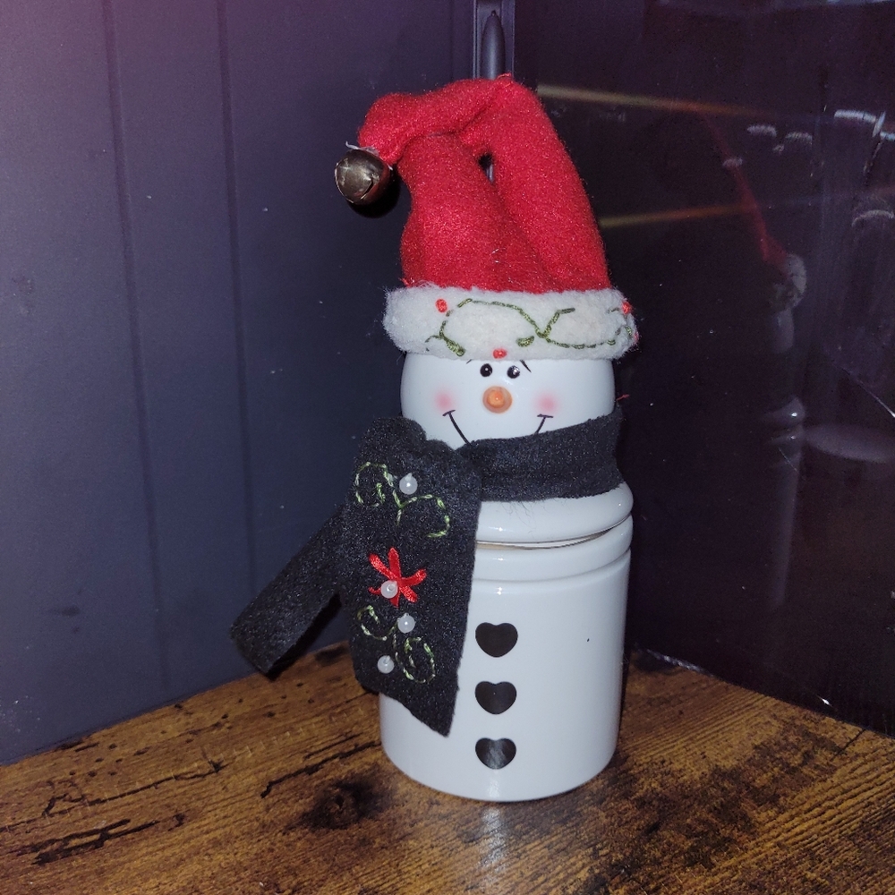 Snowman Candle Jar
